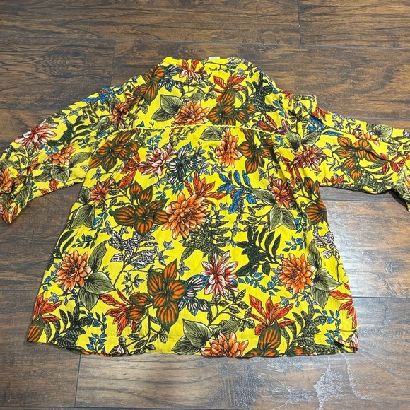 Tru Luxe Jeans Floral Blouse - Yellow and Pink - Picture 4 of 7